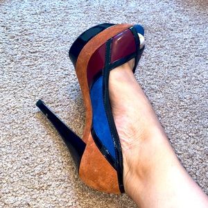 Jessica Simpson Multicolor Suede Peep toe Heels